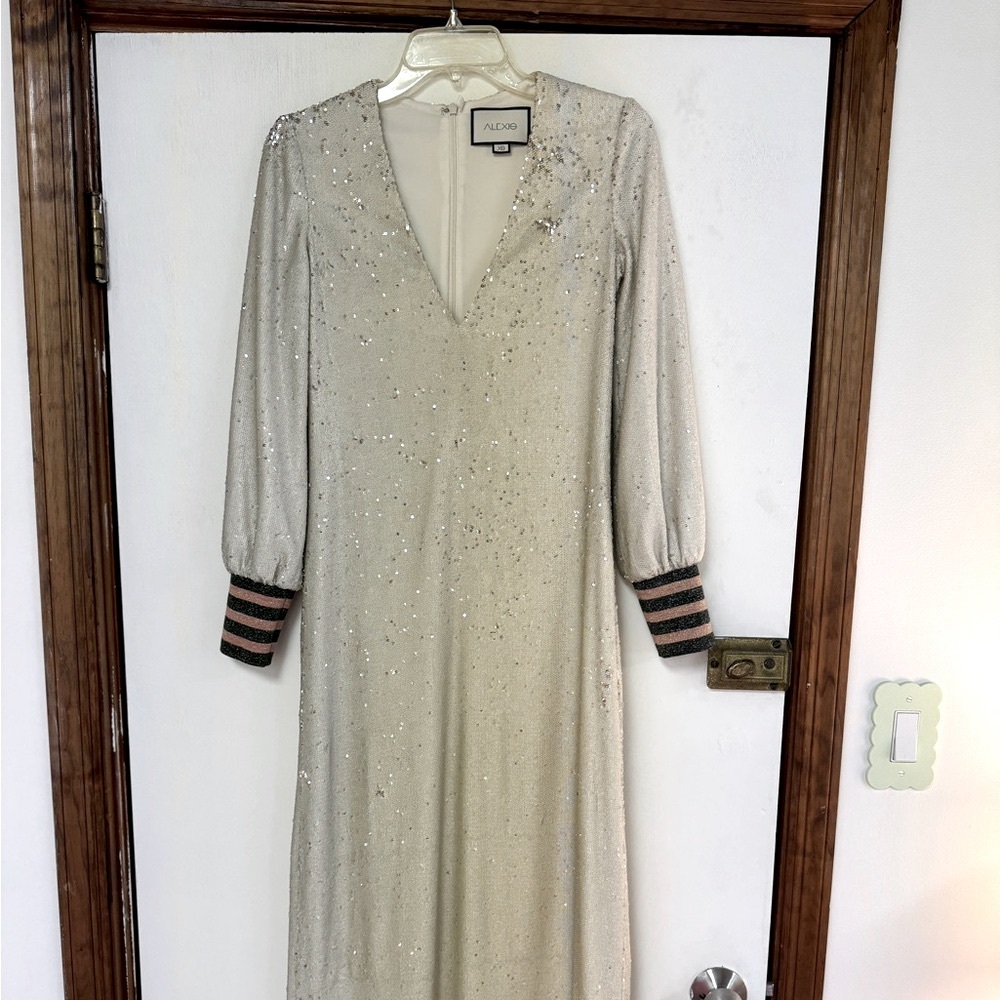 Alexis Cream Sequin Long Sleeve Dress